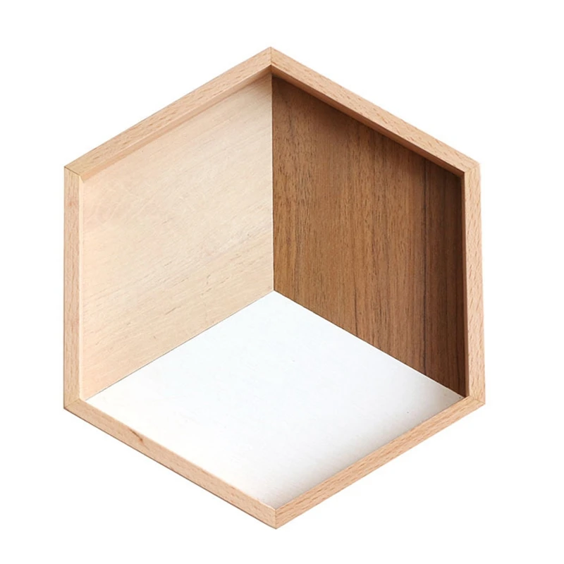 Simple Hexagonal Wood Splicing Plate Decoration Baking Tray Tea Food Storage Placed Home Restaurant Kitchen Uten | Дом и сад