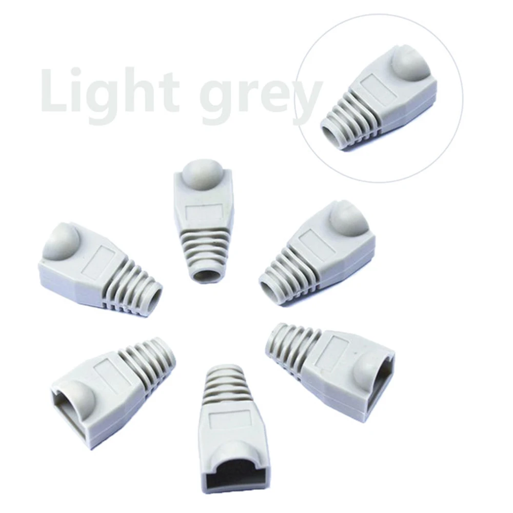 Dark grey RJ-45 CAT6 CAT5e адаптер кепки Ethernet сетевой кабель разъем Вилки RJ45 крышка s Cat 5 CAT6 защитный рукав разноцветный - Цвет: Dark grey