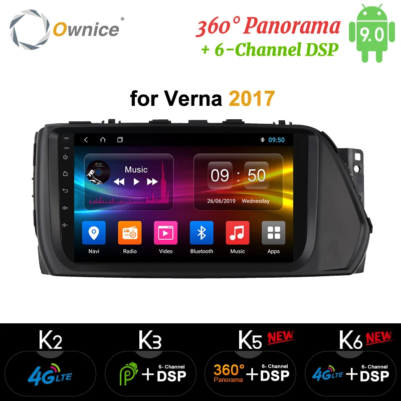 Ownice K3 K5 K6 Android 9 0 360 панорама для Hyundai VERNA 2017 2018 автомобильный мультимедийный плеер