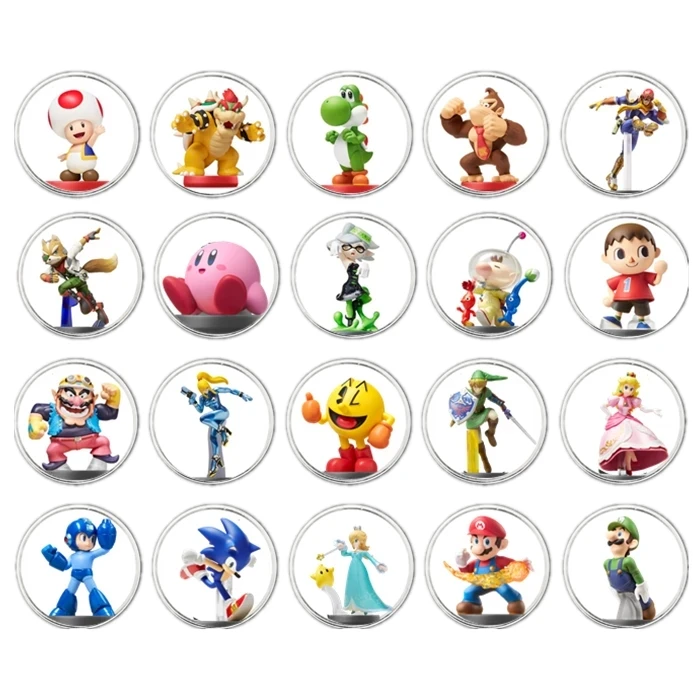 

Fast Shipping Full 20Pcs Mario Kart 8 NFC Game Card Coin Of Amiibo Collection Ntag215 NFC Tag Printed Stickered NS Switch WiiU