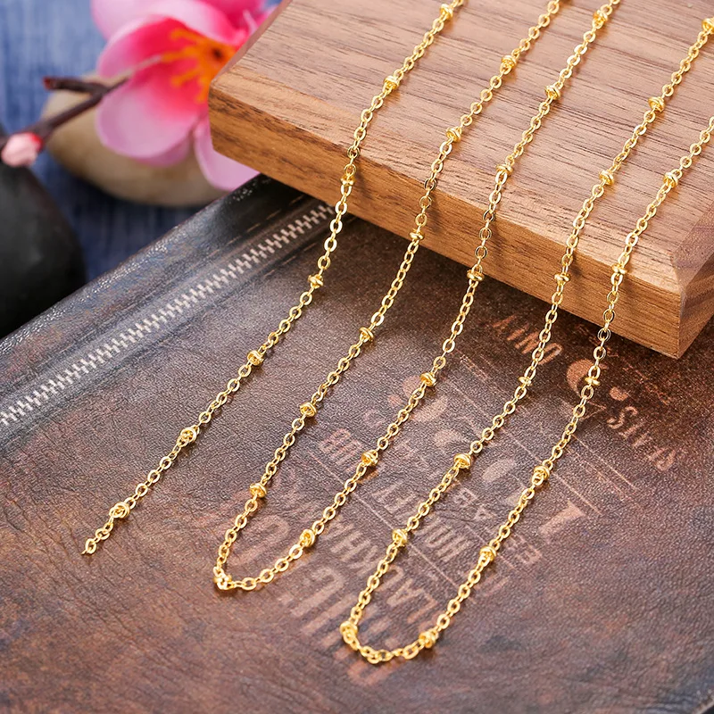 

DIY Necklace Accessories Material 2 Mm Tassels 0 Word Pendant Gold Lines Chain 1 M