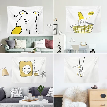 

INS Style Simple Cartoon Background Cloth Hanging Cloth Bedroom Bedside Dormitory Decoration Website Red Live Room Wall Tapestry