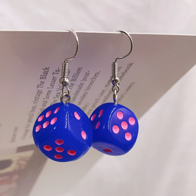 3D Dice Pendant   Drop Earrings for Girls Women Children Birthday Gift Lovely Jewelry