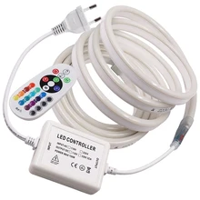 220 В 110 В светодиодная лента RGB неоновый гибкий веревочный светильник, водонепроницаемый IP68 Светодиодный светильник, ТВ диммер, гибкая лента для наружного освещения, ЕС/Великобритания/Австралия/США