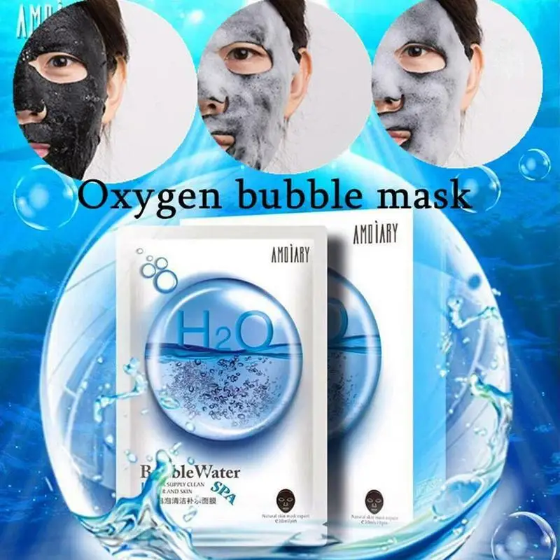

1 Pc Cleansing Mask Detox Oxygen Bubble Sheet Mask Remove Dirt Blackhead Moisturizing Bamboo Charcoal Black Face Mask