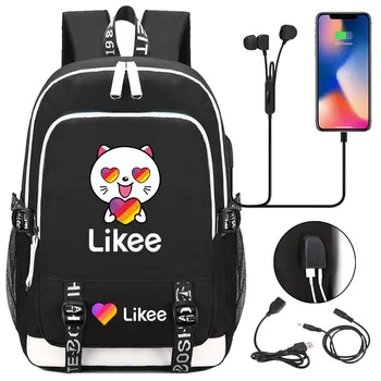 

Hot Likee Backpack Likee Video App Men Women USB Charging Laptop Travel Bags Teenager Boys Girls Student Backpack Casual Mochila