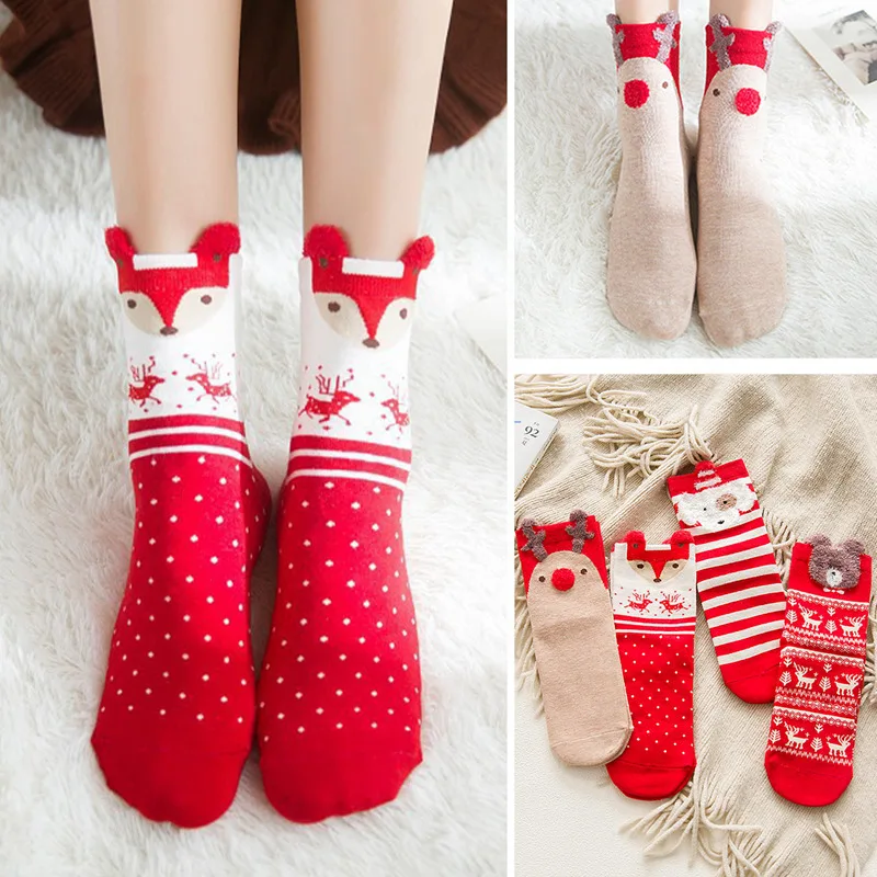 Cotton Christmas Socks Christmas Decoration For Home Ornament Xmas Gifts Navidad Natal Decor Socks New Year