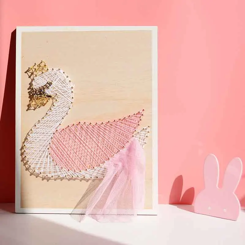 Деревянная обмотка милый лебедь Декоративный Подвесной Настенный декор для