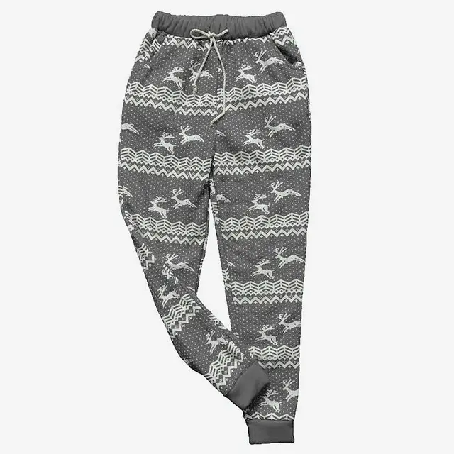 Christmas Sweatpants Elk Print Plus 