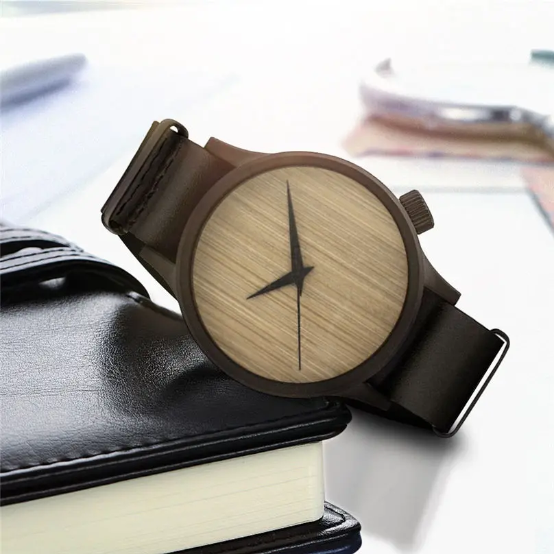 New Casual Fashion Wooden Watch Men's And Women's Watch Bamboo Men Leather Watches 3N25 (1)