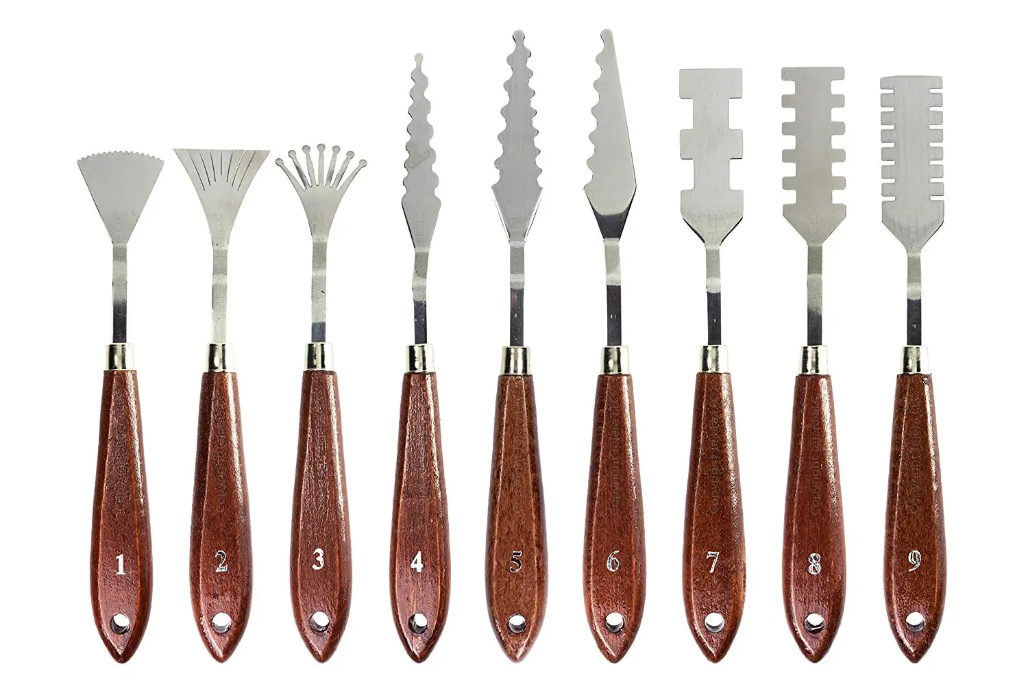 9 pcs Stainless Steel Palette Knives Spatulas Artists FX Special Effects Thin Flexible Art Tools Oil Painting Acrylic Mixing