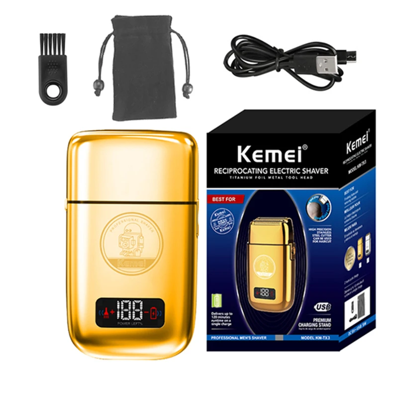Мощный триммер для бритья Kemei для парикмахеров, бритва с головкой Kemel 0 мм, полностью Металлическая Бритва для мужчин, машинка для ухода за бородой для мужа