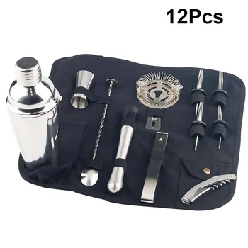 

12pcs Cocktail Mixing Kit Assorted Drink Mixer Bag Organized Tools Wine Shaker Set for Party Home