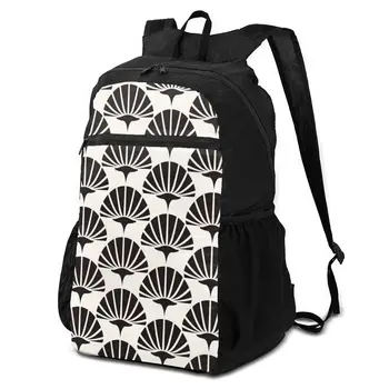 

OLN Ultralight Backpack Monochrome Geometric Flowers Foldable Packable Sport Bag for Travel Camping Hiking Cycling with Pouch