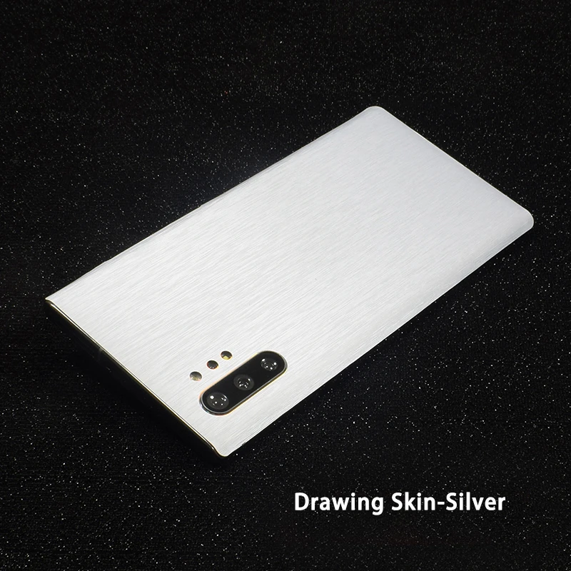 3D углеродное волокно/кожа/дерево скины Телефон задняя наклейка для SAMSUNG Galaxy Note 10 Plus Note 10 A60 A80 Прозрачный матовый стикер - Цвет: Drawing Silver
