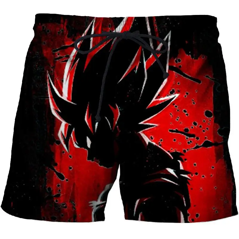 

3D Printing Dragon Ball Series New Summer Beach Pants Men's Quick-drying Swimming Shorts Black Shorts Japanese Anime Harajuku