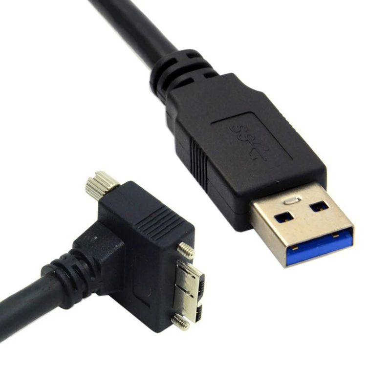 5 м Micro USB 3,0 кабель 90 градусов под прямым углом Micro USB, винт с креплением на 3,0 кабель для передачи данных для Nikon D800 D800E промышленной камеры