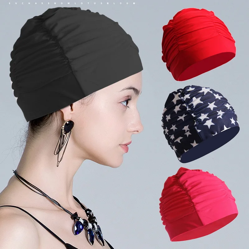 High Elastic Swimming Caps Protection Long Hair Adult Waterproof Stretchable Comfortable Ears Summer Swiming Pool Bathing Hat | Спорт и