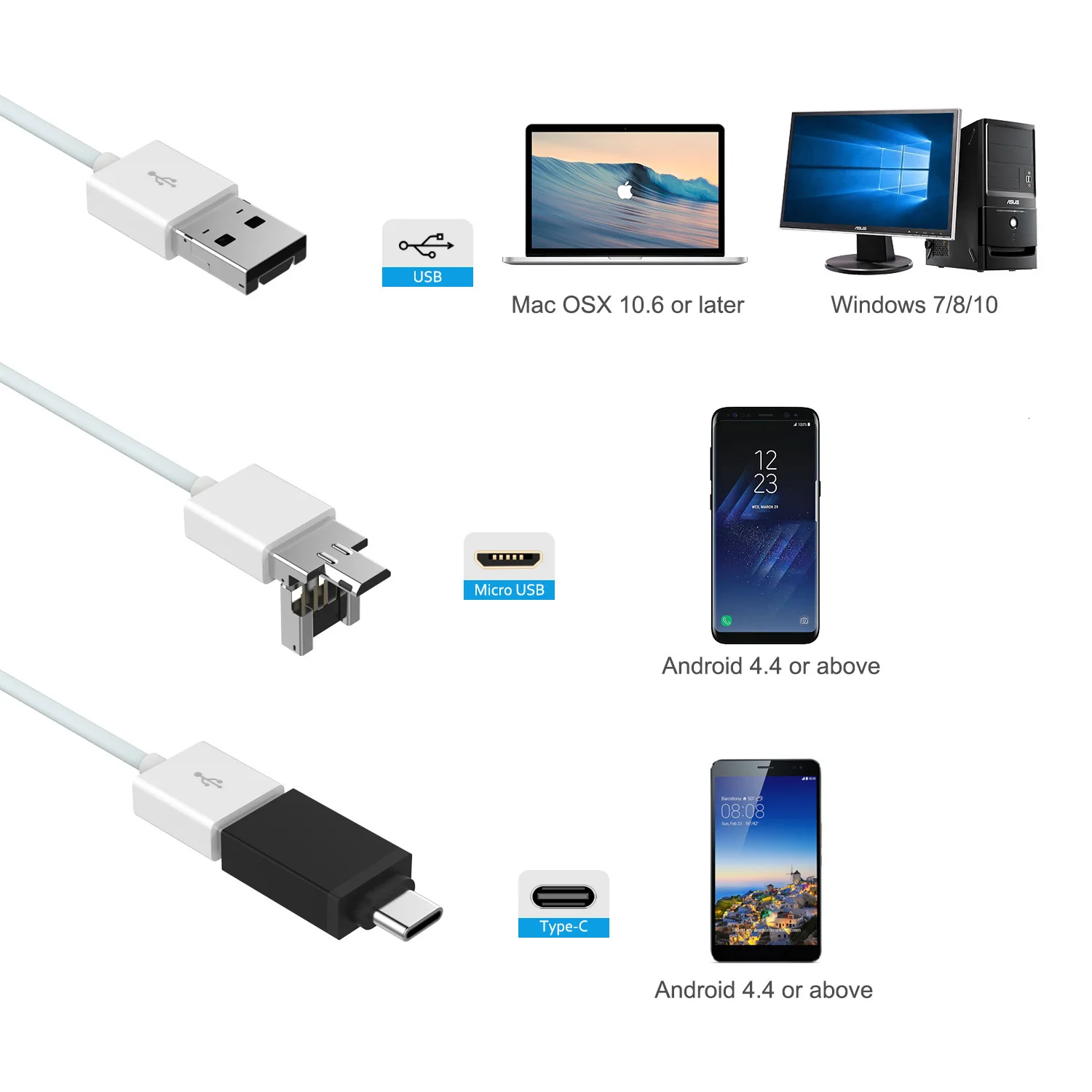 USB эндоскоп для чистки ушей 3 9 мм 6 светодиодов|Бороскопы| |
