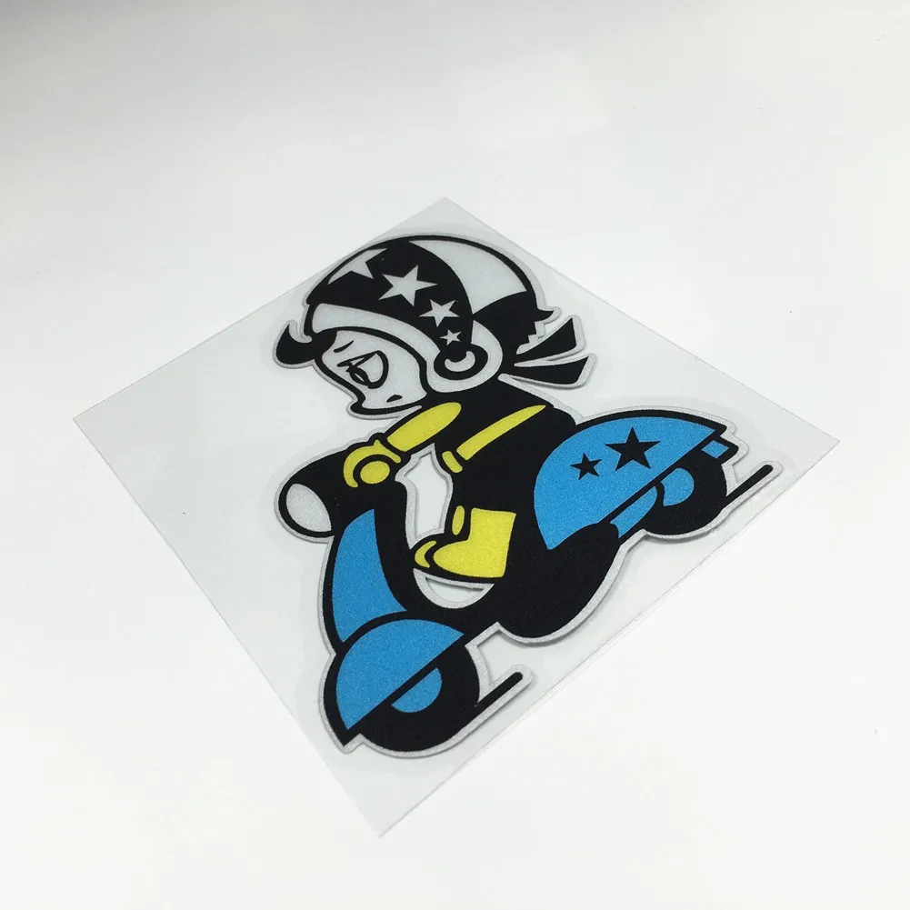 CarStylingVinylTapeCartoonLovelyGirlMotorcycleStickersfor