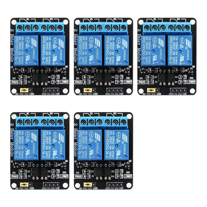 

5pcs 5V channel relay module with optocoupler for ARM Arduino of PIC AVR DSP