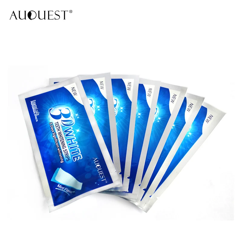 AuQuest 14-28 шт., 3D отбеливающие Гелевые полоски для зубов, гигиена полости рта, уход за зубами, белые полоски для отбеливания зубов, инструмент для ухода за зубами - Цвет: 14pcs (7pair)