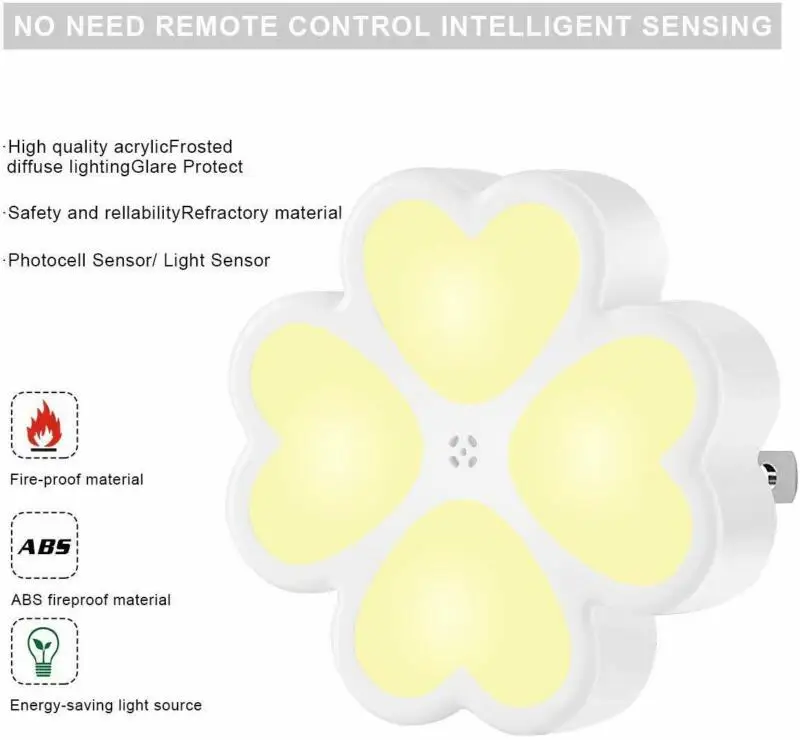 LED Night Light Plug In Auto Sensor Energy Saving Children Nursery Baby Safety * 