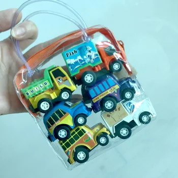 

6pcs Cartoon Inertia Pull Back Car Kids Mini Simulation Model Engineering Car Model Toy Gift Random Baby Gift Supplies