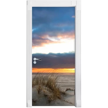 

Door Sticker Picture Self Glass Adhesive Beautiful Sky Paper Decal PVC Waterproof 3D Print Art Home Decor DIY for Living Room