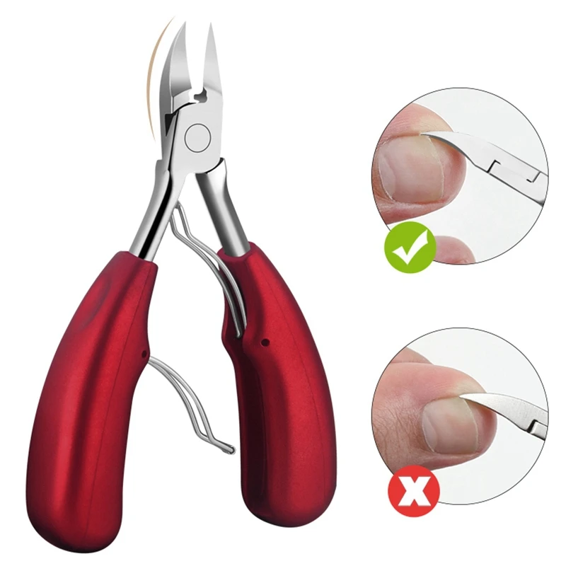 Double Spring Soft Rubber Handle Fingernail&Toenail Cuticle Nipper Trimming Cutter Scissor Plier Nail Clipper Cutter