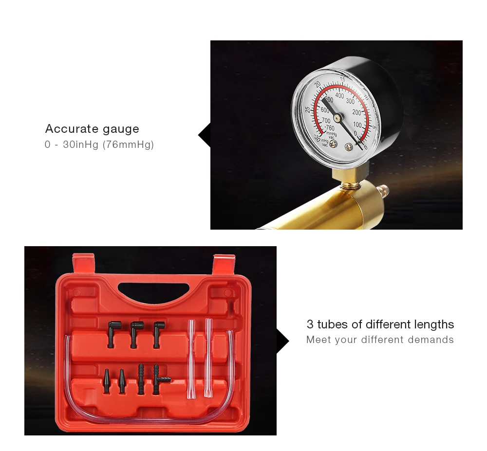 Brake Fluid Bleeder Vacuum Pistol Pump Hand Held Tester Kit