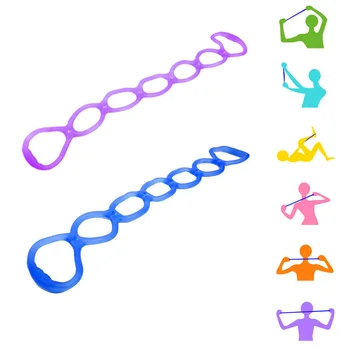 

7 Ring Yoga Belts Silicone Fitness Stretch Resistance Training Band Arm Leg Pilates Pull Rope for Home Gym 70x11x2cm
