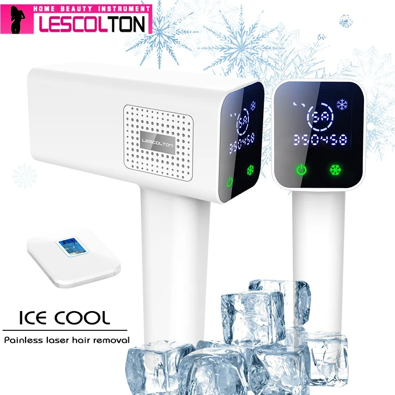 Lescolton, 4 в 1, Эпилятор icecool IPL, постоянное лазерное удаление волос с ЖК-дисплеем, лазерный триммер для бикини, фотоэпилятор