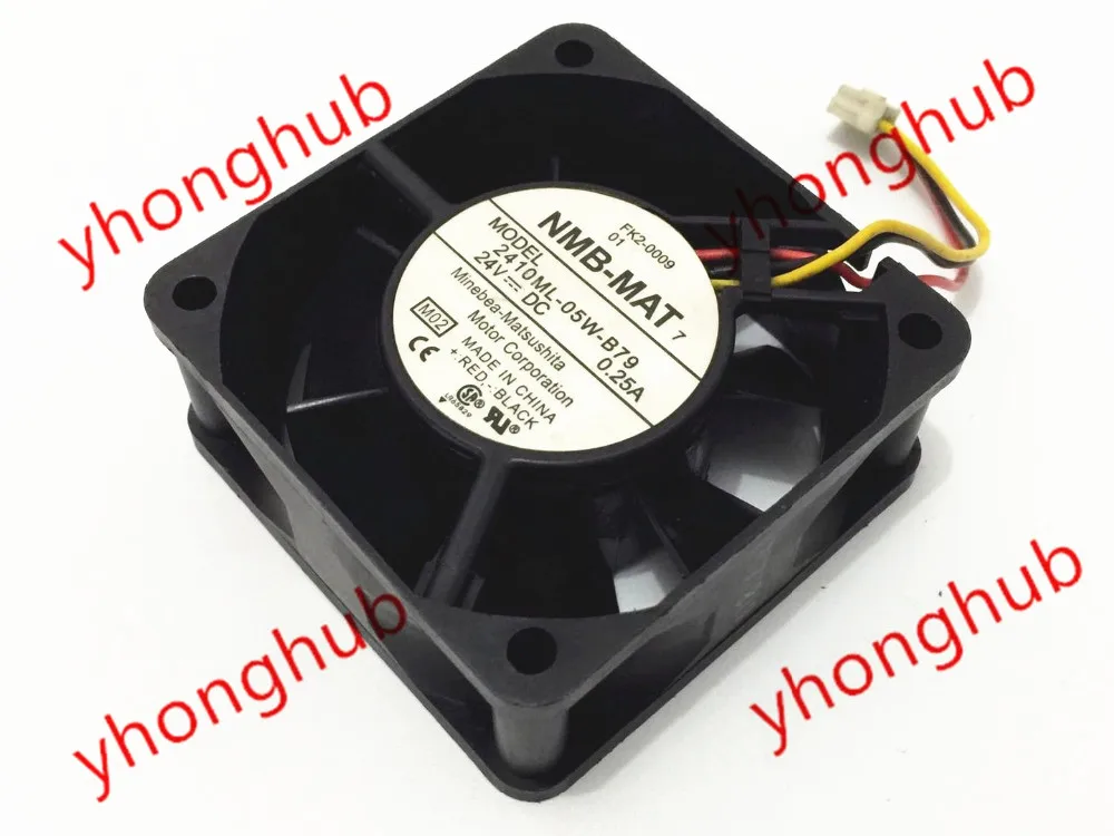 NMB MAT 2410ML 05W B79 M02 DC 24V 0.25A 3 жильный 60X60X25mm Сервер вентилятор охлаждения|square fan|server fandc