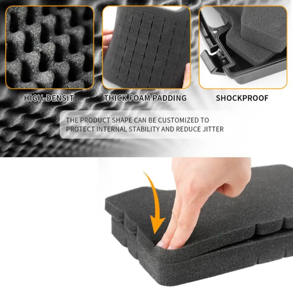 Waterproof ABS Gun Case Foam Padded Handgun Pistol Storage Box Tactical  Hard Gun Case Durable for Hunting Airsoft Paintball