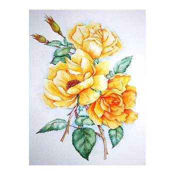 

Blooming yellow rose flower Diamond Painting Floral Round Full Drill Nouveaute DIY Mosaic Embroidery 5D Cross Stitch home decor