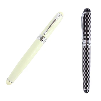 

New-Luxury Jinhao X750 Calligraphy Fountain Pen (Elegant White) & Jinhao X750 Chessboard Fountain Pen Medium Fine Nib Office Bus