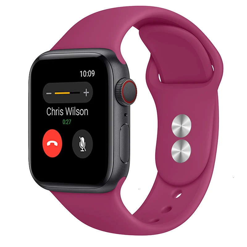Силиконовый ремешок для Apple Watch band 44 мм 42 мм iwatch series 5 4 3 2 1 браслет 40 мм 38 мм pulseira умные часы аксессуары петля - Цвет ремешка: 44 Dragon Fruit