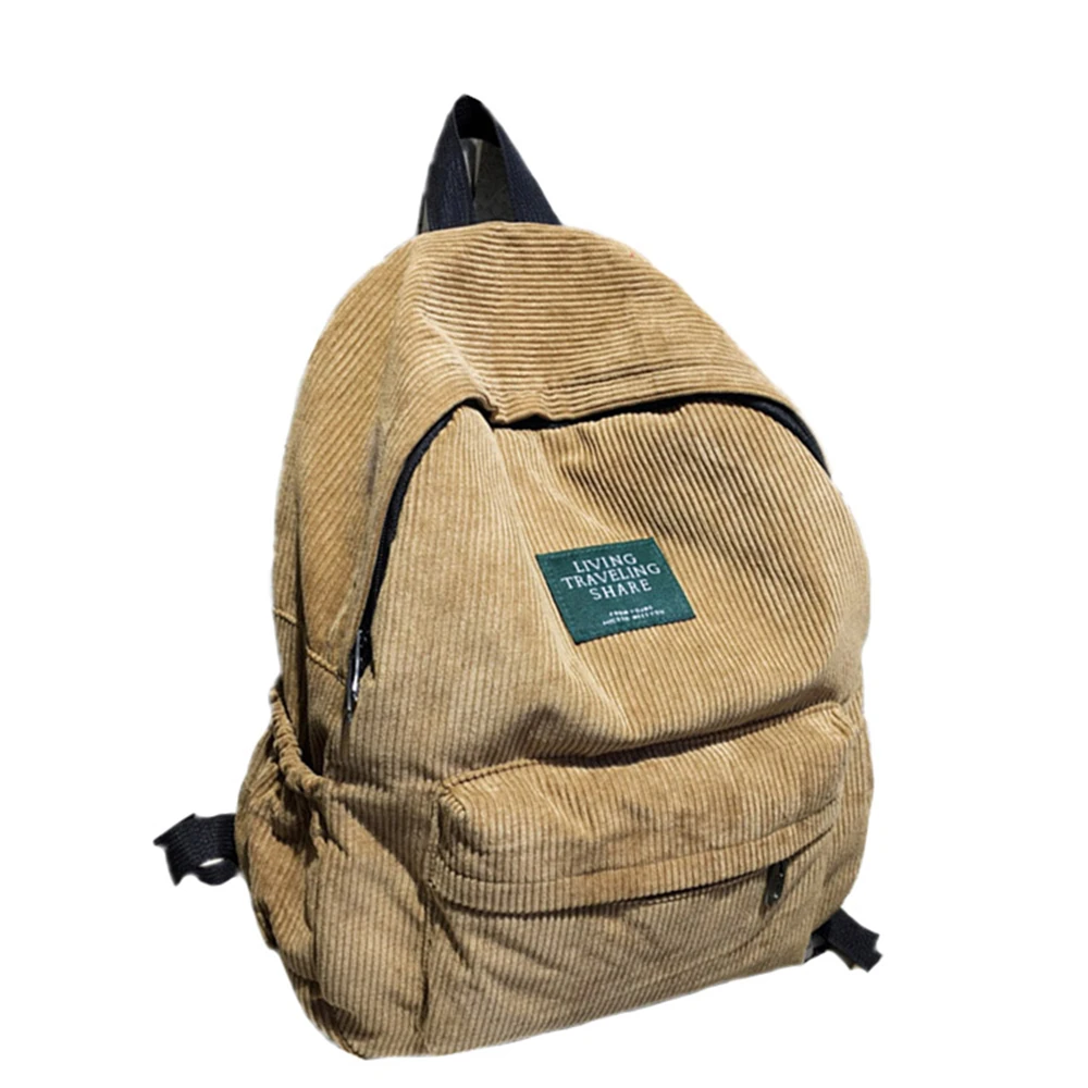 Вместительные сумки бархатные рюкзаки школьники подростки Винтаж рюкзак для путешествий вельветовый рюкзак мешок карман на молнии рюкзак