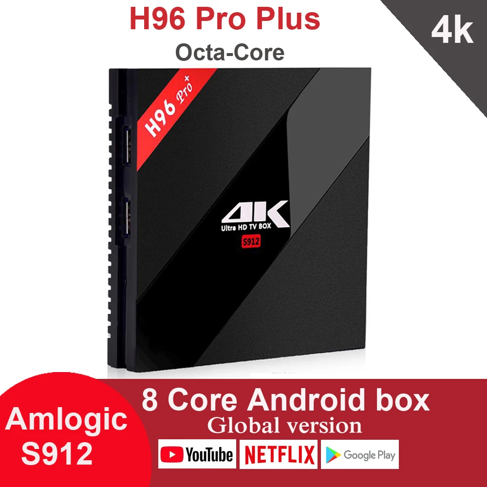 

H96 Pro Plus Android 7.1 TV Box 3GB 32GB Amlogic S912 Octa Core 4K 2.4G 5G Wifi BT4.0 Netflix Youtube Google Play Media Player