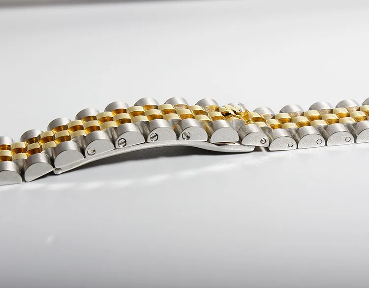 20 мм 21 мм серебристо-золотые из нержавеющей стали Ремешки для наручных часов Ремешок для DATEJUST ролевые часы браслет