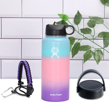 

12/18/32/40oz Hydro Flask Stainless Steel Water Bottle Wide Mouth Vacuum Flask Hydroflask Bottle with Straw Lid and Handle