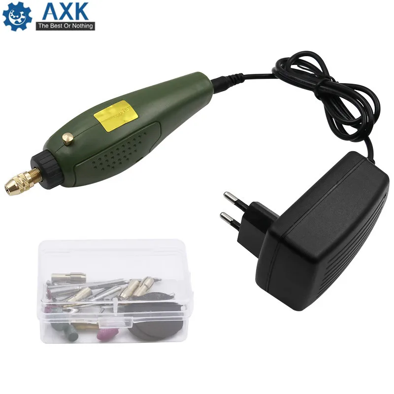 AXK Super Mini Electric Grinding Set 12V DC Drill Grinder Tool for Milling Polishing Drilling Cutting Engraving DT295