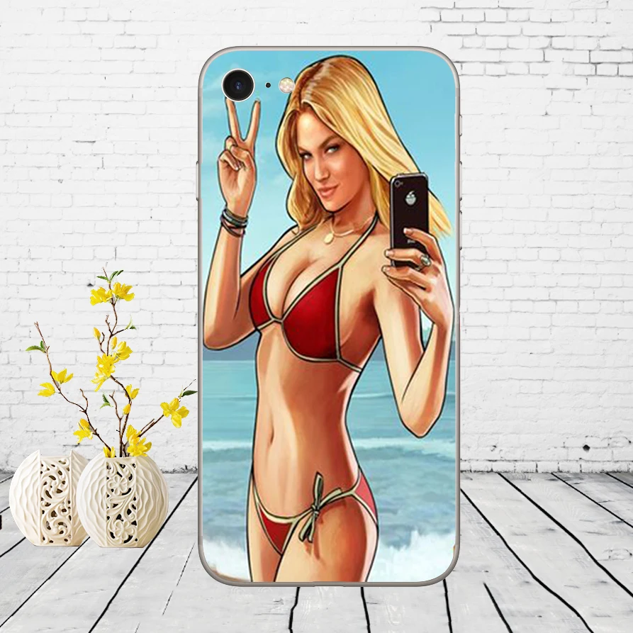 33DD Grand Theft Auto GTA V Soft Silicone Cover Case for iphone 5 5s se 6 6s 8 plus 7 7 Plus X XS SR MAX case iphone 8 leather case More Apple Devices