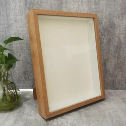 3cm Deep Wooden Shadow Box Frame for 3D Art Display - Nordic Style Photo Decor (Wood Color frame)