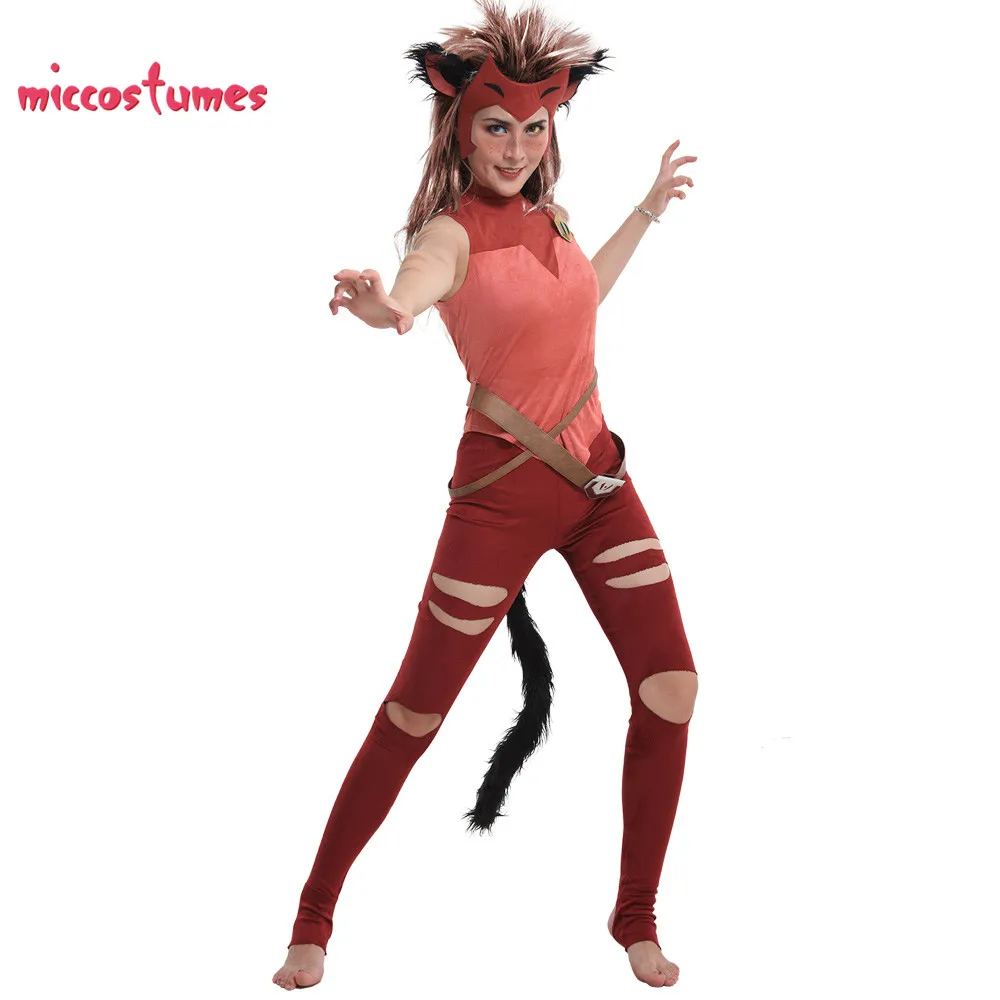 She-Ra Catra Косплей Костюм с маской и ушками зверей женский наряд на Хэллоуин