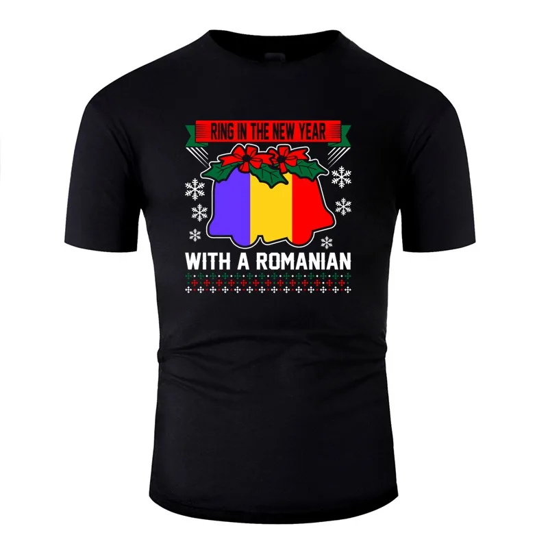 

Crazy Ring In The New Year With A Romanian Tshirt Men Letter Women Tshirts Crew Neck Oversize S-5xl