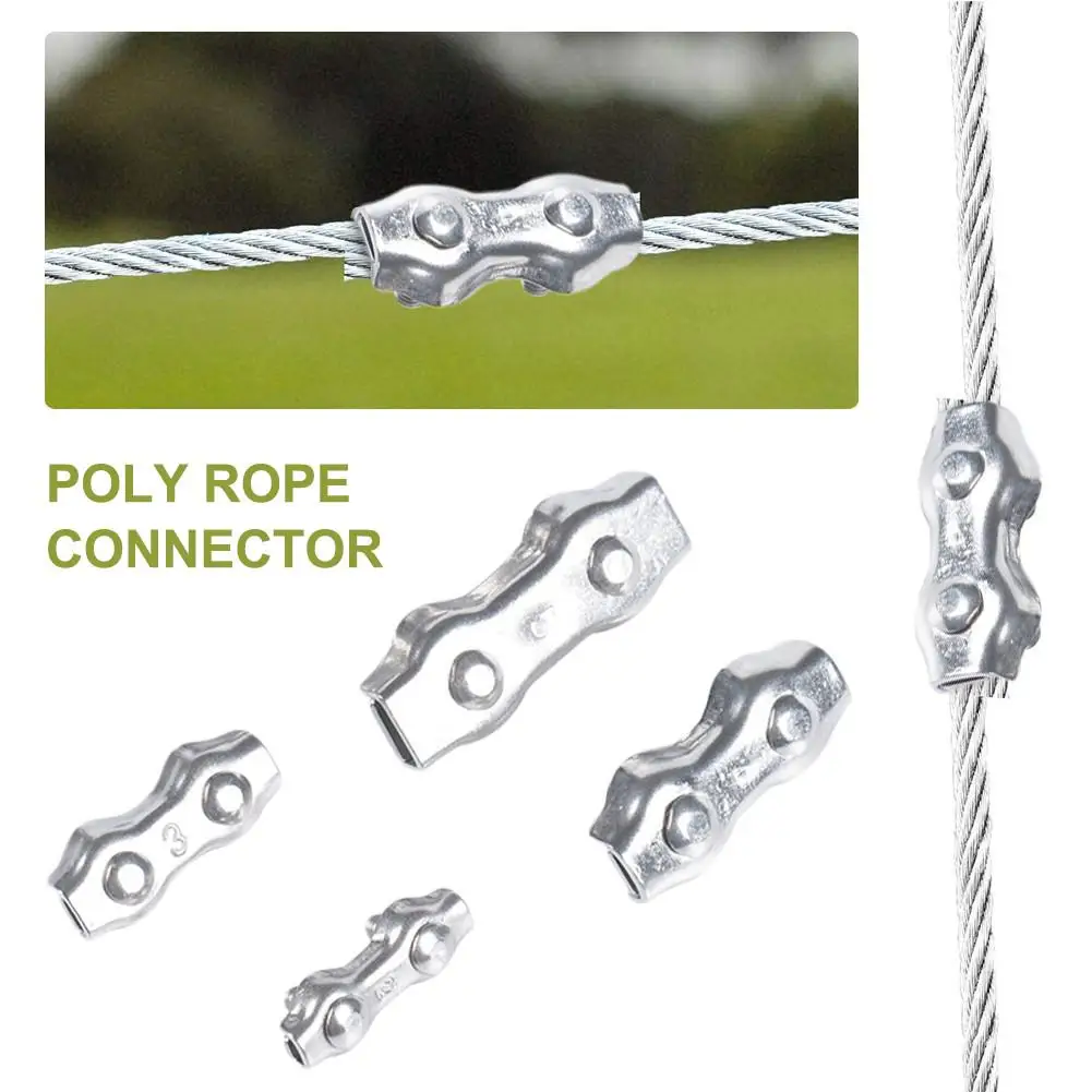 10Pcs 304 Stainless Steel Poly Rope Connector Wires Splicer Wire Connector For Electric Fences Garden Supplies Accessories New
