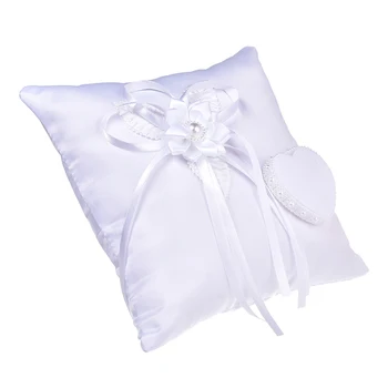 

Wedding Ring Pillow Knotbow Pillow Square Shape Circle Box Rings Holder TB Sale