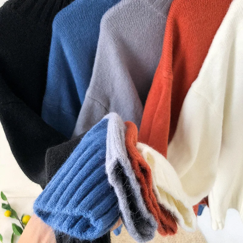 Winter Thick Sweater Men's Warm Fashion Embroidery Casual Knit Sweaters Man Loose Long-sleeved Pullover Sweter Clothes Men